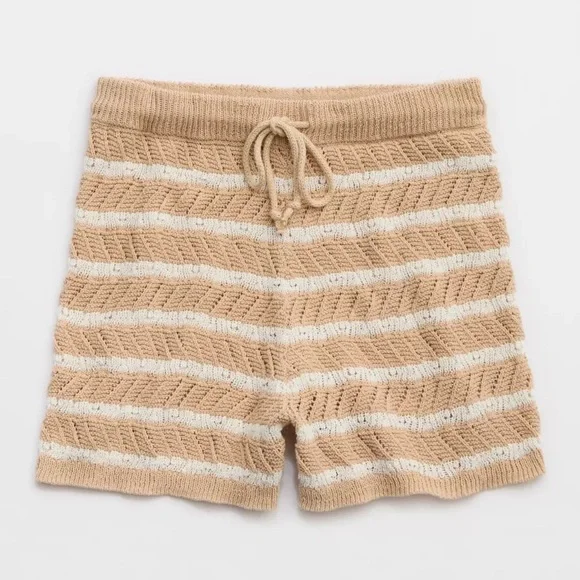 ☀️ New! AERIE Sweater Knit Striped Short - Picture 2 of 12